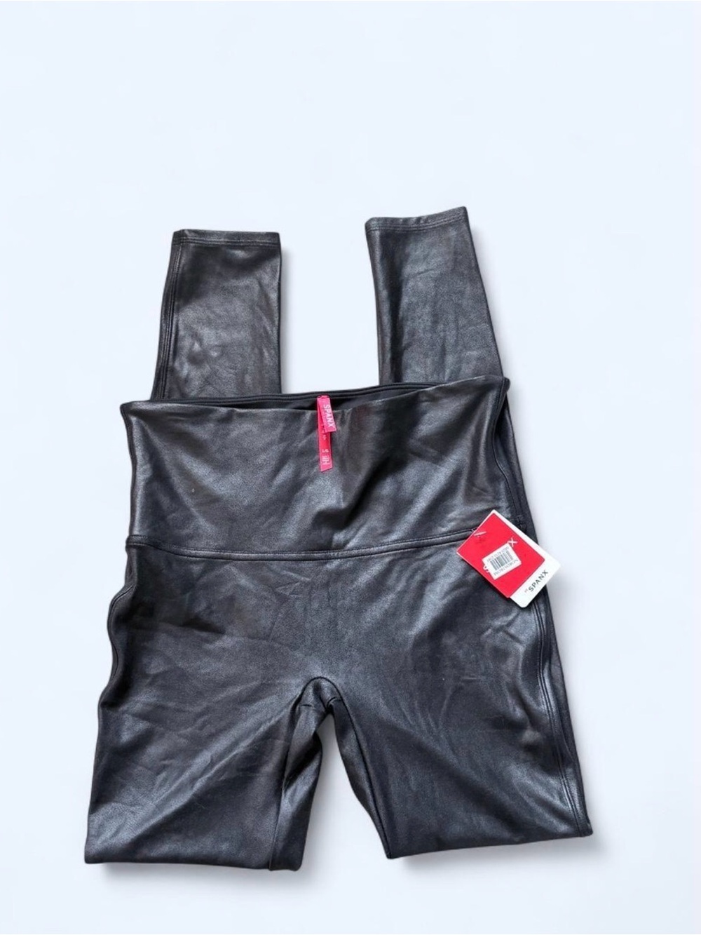 SPANX Black Faux Leather High-Waist Leggings